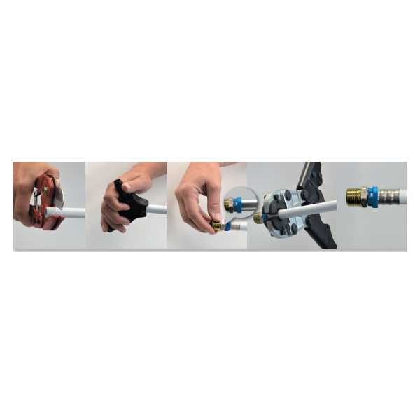 Raccord à sertir droit en laiton pour tube multicouches, mâle 3/4" diamètre 20 mm TH H U