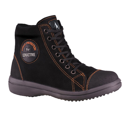 Chaussure de sécurité femme Lemaitre Vitamine cuir velour haute noire S3 – Taille 39