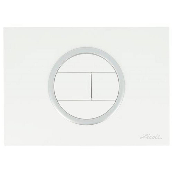 411-PLAQUE 2V EVO BLANC/BAGUE CHR MAT
