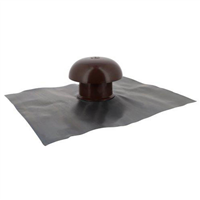 Chapeau de ventilation avec collerette d'étanchéité - diamètre 80 mm - marron