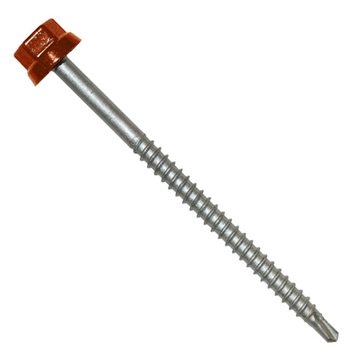 Vis bac acier Rouge tuile RAL8012 - Zacrovis Bois TH12 - 5,5 MM x 85,0 MM - Boîte de 25