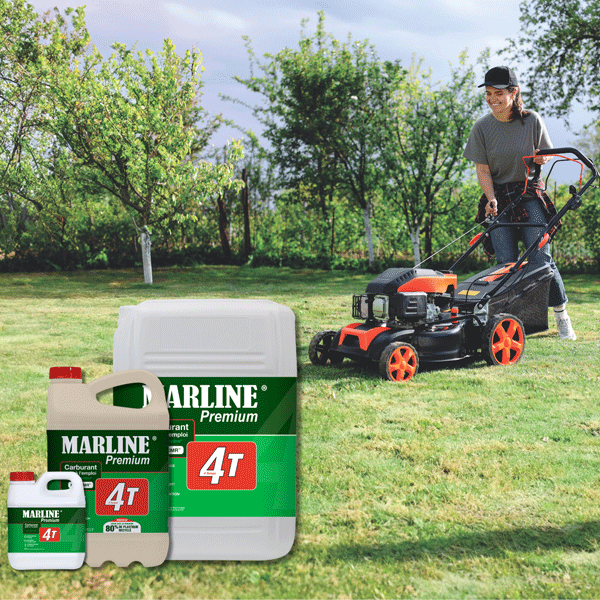 Carburant prêt à l'emploi pour moteurs 4 temps - Marline Premium 4T - Essence Alkylate - Bidon de 5 litres