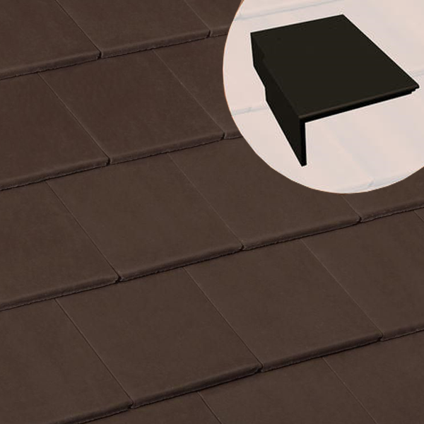 Tuile de rive universelle gauche en béton - Innotech - Sarment - 42 x 33.3 x 14.5 cm