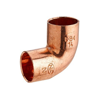 Coude à 90° double femelle à souder pour tube en cuivre - Diamètre 18 mm - Petit rayon -Cuivre