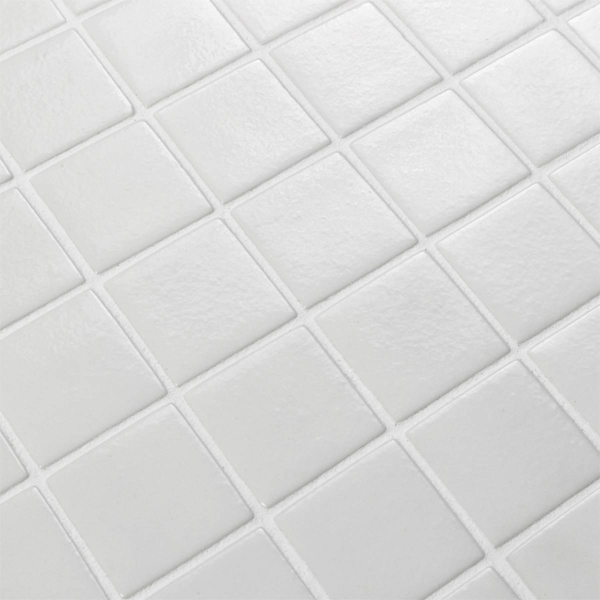 Carrelage mosaïque antidérapante - 5 x 5 cm - plaque de 31,2 x 47 cm - Blanc