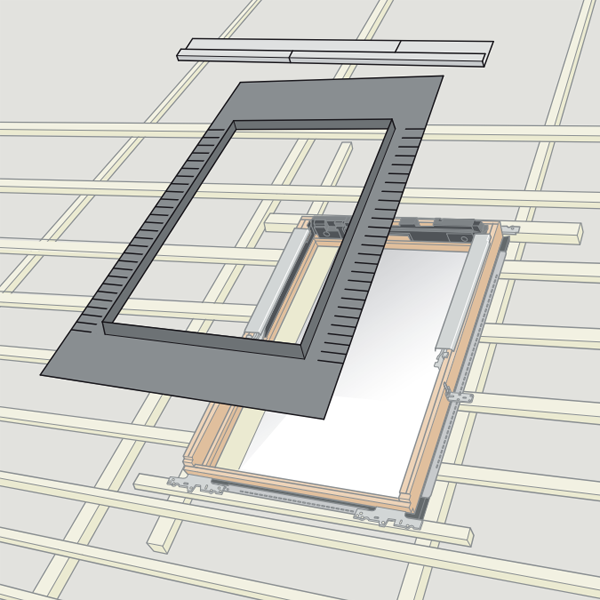 Collerette d'étanchéité Velux BFX1000 à pose traditionnelle pour fenêtre de toit MK04 de 78,0 CM x 98,0 CM