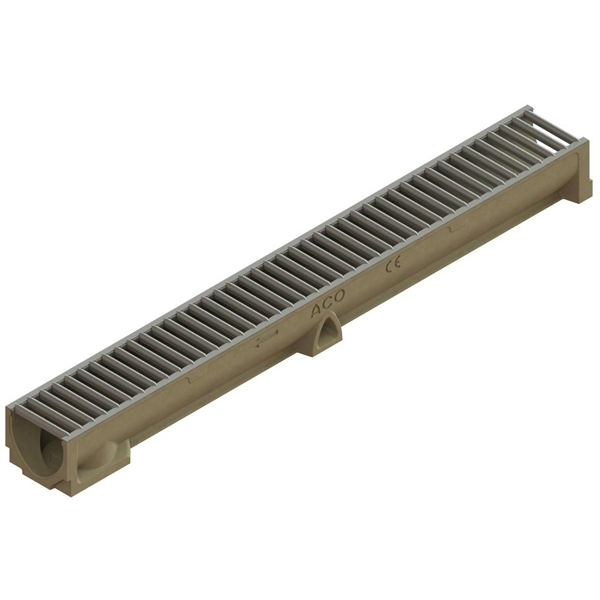 ACO SELF 100 BP HAUTEUR 95MM GRILLE PASSERELLE ACIER GALVANISE SABLE A15