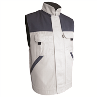 Gilet sans manche blanc de travail Typhon en polycoton blanc gris - XL