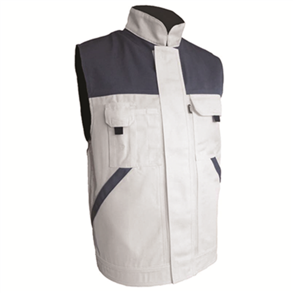 Gilet sans manche blanc de travail Typhon en polycoton blanc gris - XXL