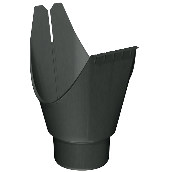 Naissance agrafable en zinc Granum Basalte Rheinzink pour gouttière de 250 MM et descente de 80 MM
