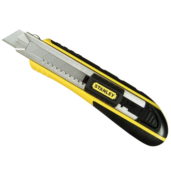 Cutter Fatmax Stanley avec casse-lames intégré et 6 lames fournies 18 mm
