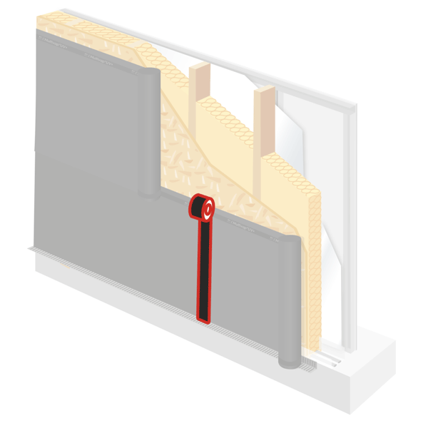 Bande d'étanchéité adhésive simple-face pour pare-pluie sous bardage claire voie - Ubbink - rouleau 60 mm x 25 ml