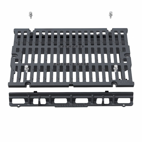 Grille caniveau D400 750x400 PMR A/longeron fte + ver 4 bl