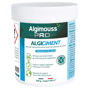 Nettoyant poudre voiles de ciment pour dallage et carrelage - Algiciment - pot de 500g