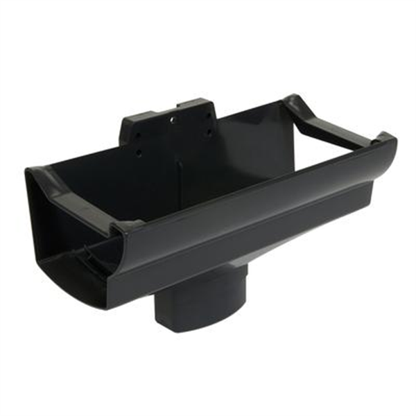 Naissance centrale à dilatation Nicoll NAD289A pour gouttière LG28 - tube ovoïde 90 x 56 mm - gris anthracite
