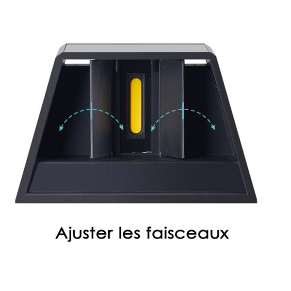 Applique solaire Architecturale : Faisceau ajustable Up & Down  - 3000°K