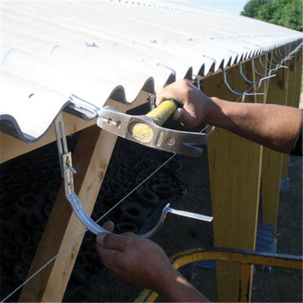 Crochet Negrafix Fibro - Gouttière demi-ronde - Toiture fibrociment - Développé 25 cm - Boudin 14 mm