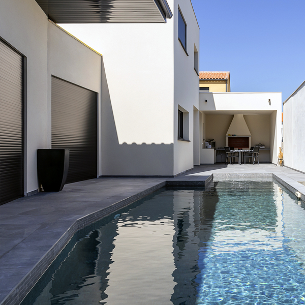 Mosaïque en émaux de verre antidérapants Zen - carreau de 2,5 x 2,5 cm - trame de 49,5 x 31,2 cm - Phyllite