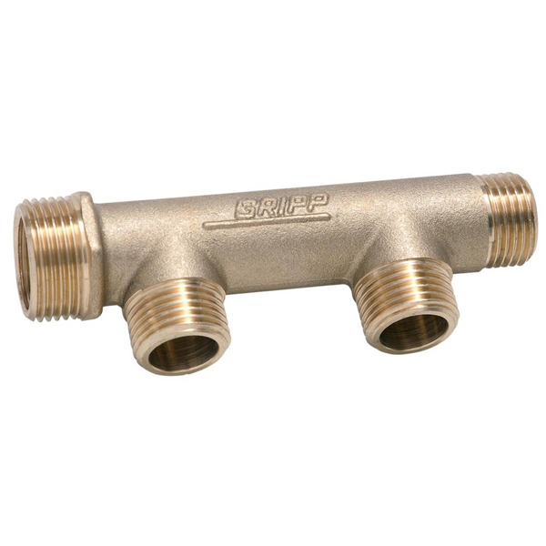 Collecteur MM 3/4"-1+1 dérivation 1/2" Entraxe 47mm-Ø corps 23mm