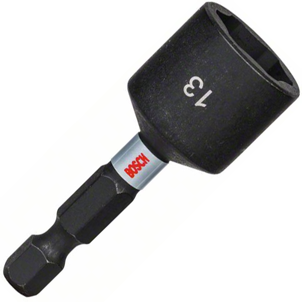 Douille magnétique Impact Control Bosch 6 pans 1/4" côte sur plats 13 mm