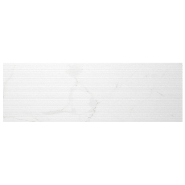 Faïence murale effet marbre avec décor linéaire - Baggio - 33,3 CM x 100,0 CM - ép. 7,00 MM - Blanc Mat