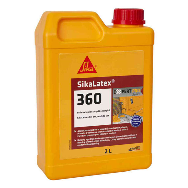 Résine d'accrochage pour adhérence et étanchéité des mortiers bétons et enduits - Sikalatex 360 - bidon de 2 LTR