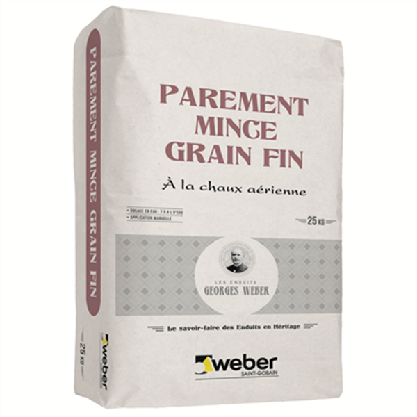 Enduit de parement mince Weber grain fin - à la chaux aérienne