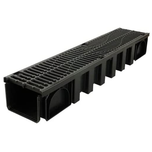 Caniveau avec grille en fonte - résistance B125 - Connecto Nicoll - L. int. 160 mm / ext. 208 mm - 1 ml