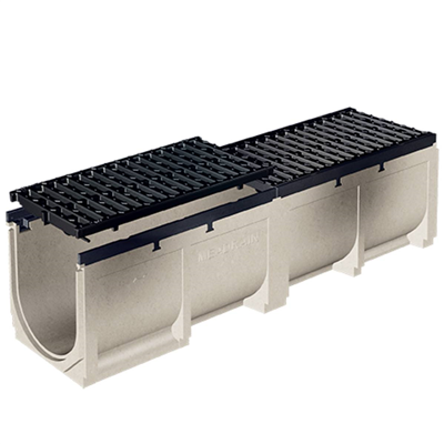 CANIVEAU BETON/POLYESTER 250MM GRILLE FONTE C250 L1M