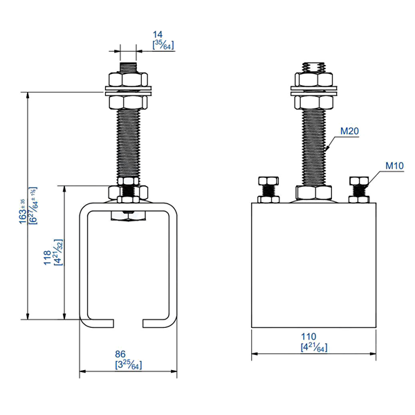 Manchon support tige longue