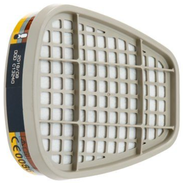 Filtre pour masque série 6000 classe ABE1 vapeurs organiques inorgamiques gaz acides - lot de 8