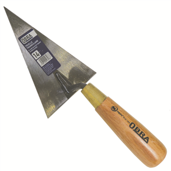 Truelle italienne triangulaire Obra 14 cm manche bois