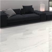 Carrelage imitation marbre en grès cérame rectifié brillant - Kian - 60 x 60 cm - ép. 9 mm - White