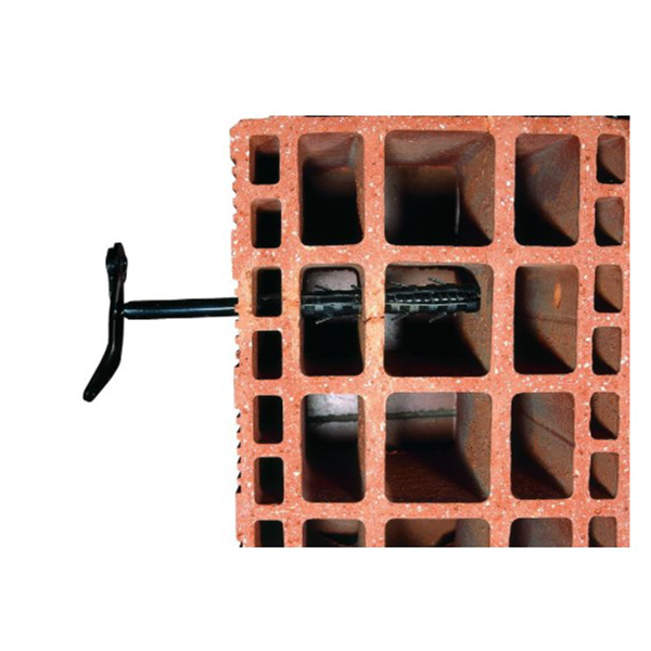 Arrêt de volet parpaing et brique creuse - Longueur 190 mm Tige Ø 10 mm Acier noir  - Lot de 25