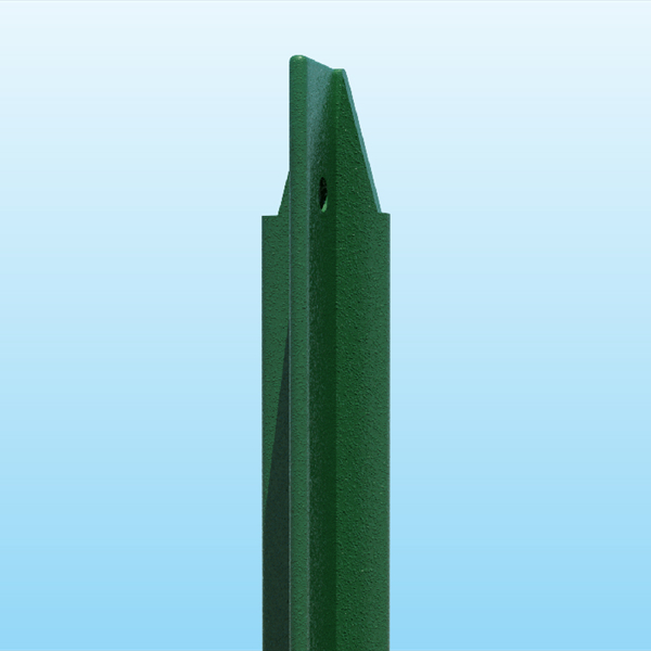 Piquet pour grillage 2,25 m Telinea T30 en acier laminé - Vert RAL 6005 - Section 30 x 30 mm