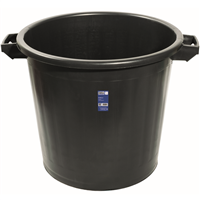 Poubelle de chantier avec poignées de transport Obra en polypropylène noir - sans couvercle - 80 litres