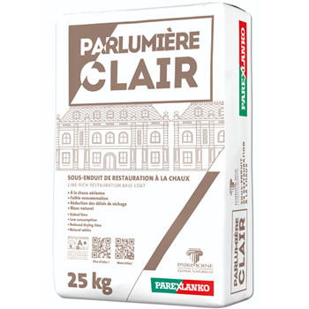 Sous-enduit blanc de restauration à la chaux Parlumière Clair Parex - Sac de 25 KG