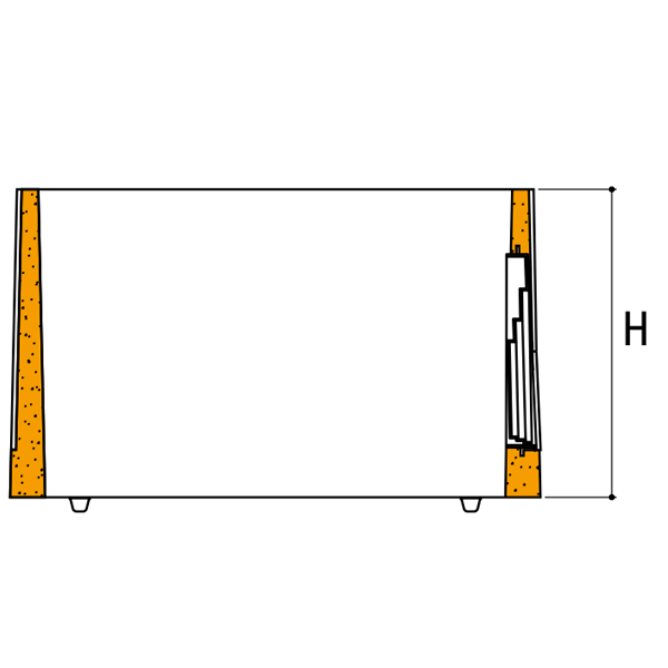 Rehausse de regard RH50A avec opercule avec opercule pour boîte Sebico - dimensions intérieures 50x50 CM - hauteur 33 CM