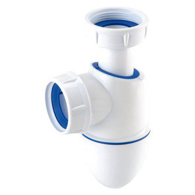 Siphon réglable Nicoll pour évier - Bi-matière avec joints intégrés - Diamètre 40 mm - Plastique blanc