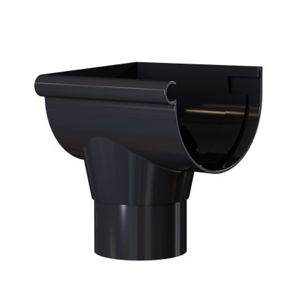 Naissance gauche à coller MEP 25NGC pour gouttière GD25 et tuyau de descente de 80 mm - PVC Noir