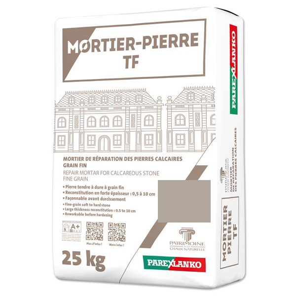 Mortier de réparation des pierres calcaires 0,5 à 10 cm - Mortier Pierre TF Parex - Nantes - Sac de 25 KG