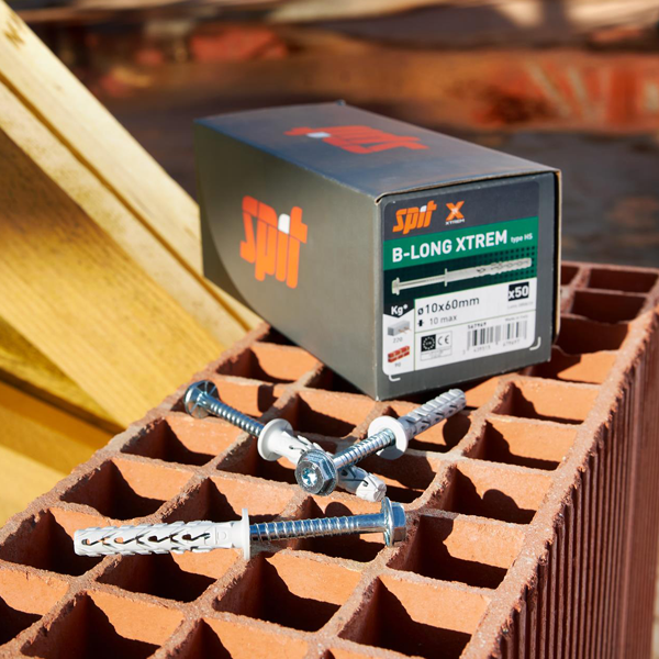 Cheville à frapper B-Long Xtrem Spit avec vis tête hexagonale zinguée - 10 x 160 mm - Boîte de 50