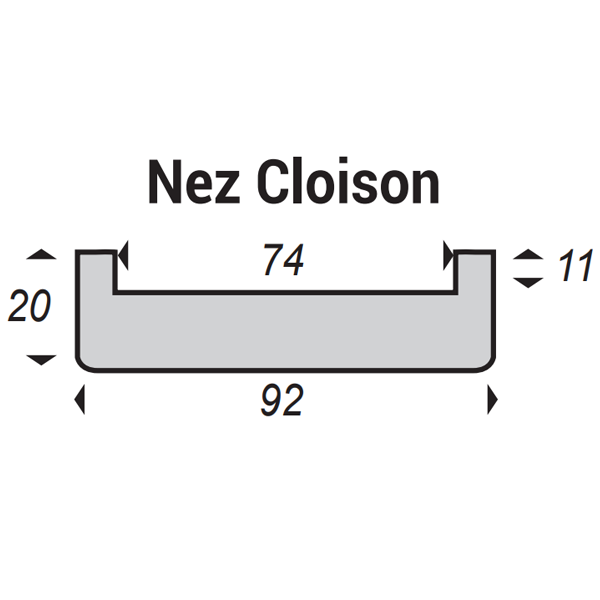 Nez de cloison en MDF - bois PEFC peint en blanc - cloison de 74 MM - 92 MM x 20,00 MM - longueur 2,50 M