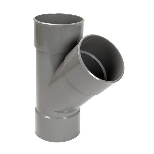 Culotte Té Y PVC à coller Femelle-Femelle 45° Diamètre 75 mm