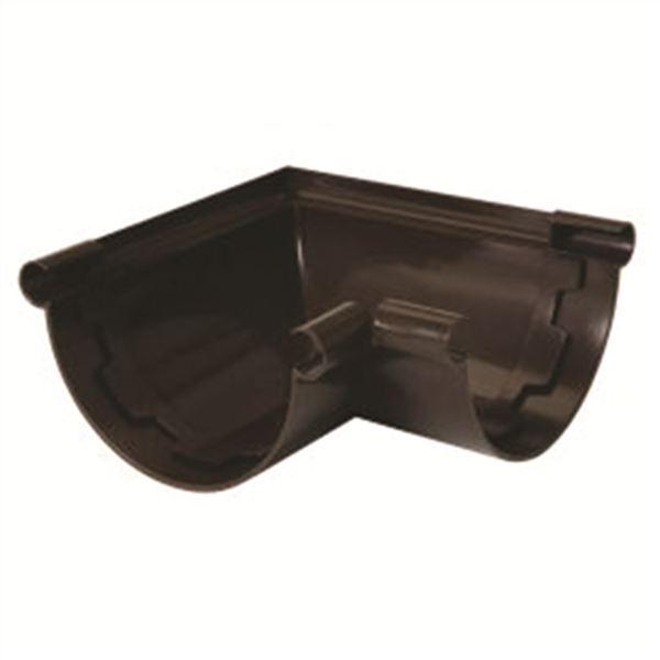 Angle de gouttière Nicoll - Demi-rond de 25 - Angle 90° - Longueur 175 mm - Techtan - Marron