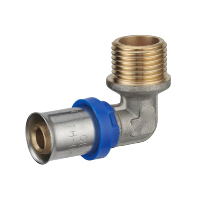 Raccord à sertir coude mâle M 3/4" diamètre 20 mm pour tube multicouches TH H U