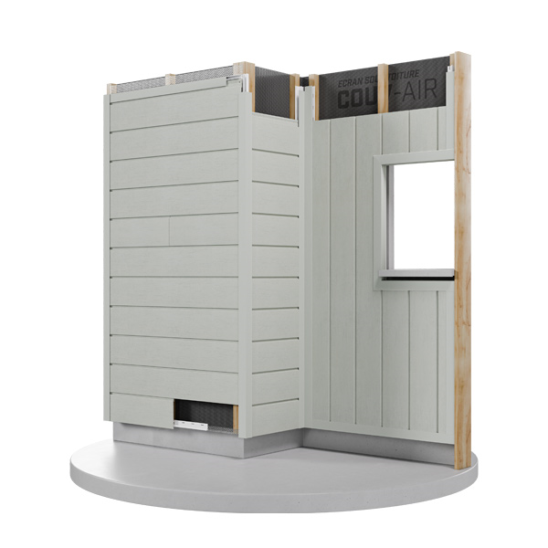 Bardage PVC extérieur Isocel Minéral - 166,00 MM x 18,00 MM - Long. 4,00 M - Gris