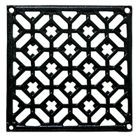 Grille d'aération en fonte noire - Autogyre - Pose en applique - Format carré 200 x 200 mm