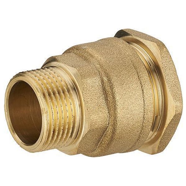 Raccord mâle droit pour tuyau polyéthylène - M20 / 27 - Diamètre 25 mm - Laiton