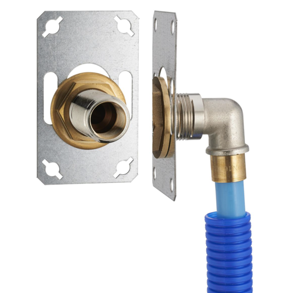 Platine simple PER à glissement pour robinet mural - Kit Fix System - Ø 12 mm - sortie femelle 15 x 21 mm